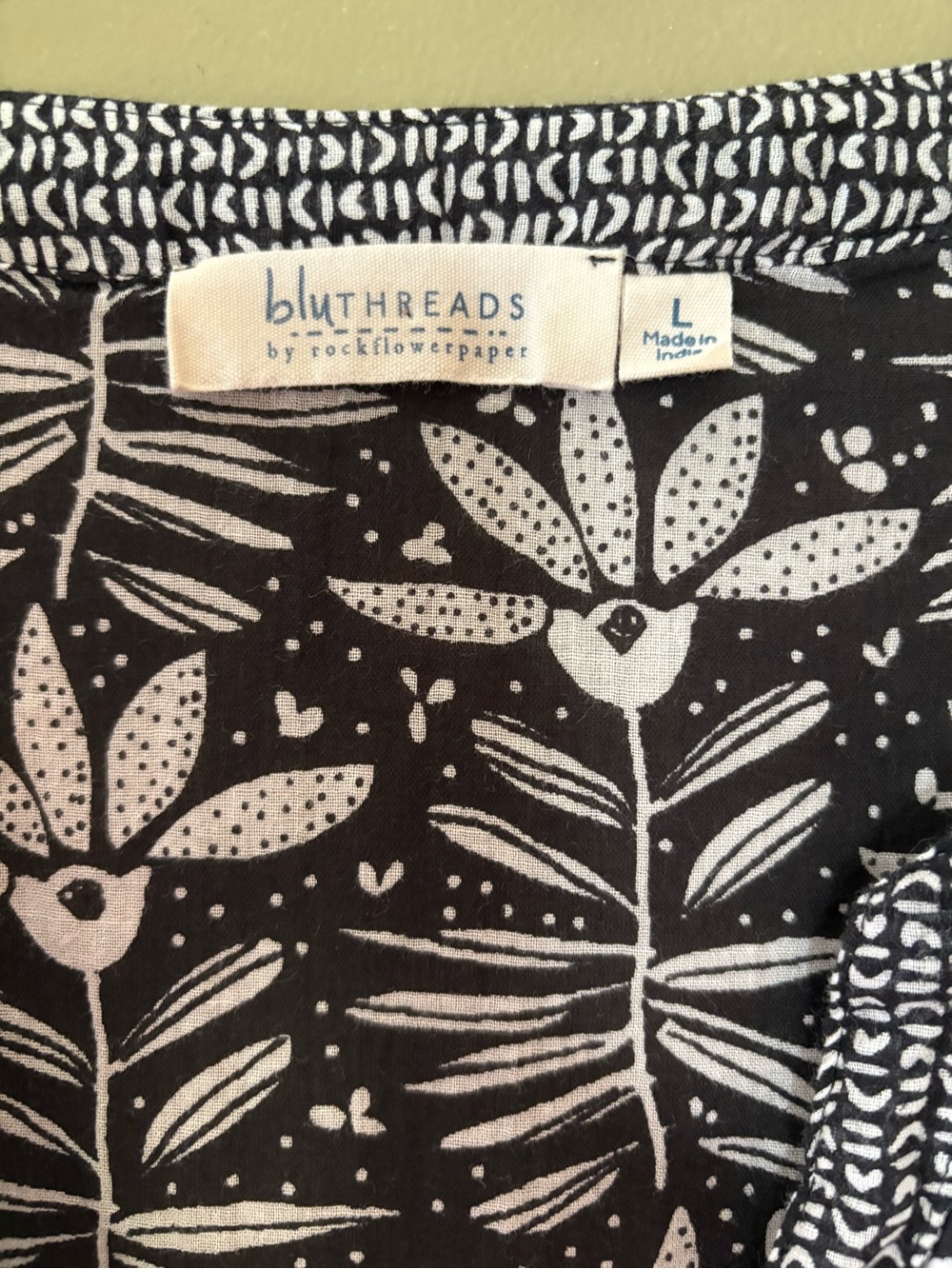 Rockflowerpaper lightweight 100% Cotton V-Neck Tunic Flower Print Size L - Picture 4 of 11